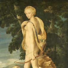 Diane chasseresse femme nue avec un lévrier