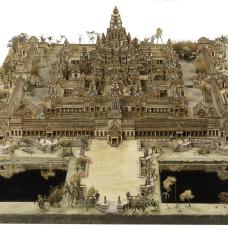 maquette d'architecture d'un temple khmer