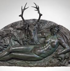 nymphe avec un cerf