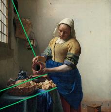Ce schéma montre les lignes de constructions de l'œuvre 