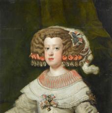 Marie-Thérèse fille du roi Philippe IV vêtue d'une robe en vertugadin