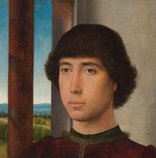Jeune homme de face, habillé noblement