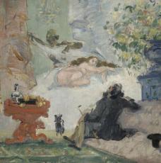 un homme regardant une femme dans un lit