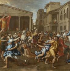 scène antique de chaos, enlèvement des Sabines