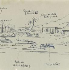 Vue de la vallée des Rois avec annotations