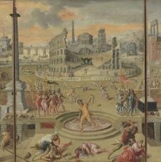 scène dans une Rome imaginaire d'un massacre