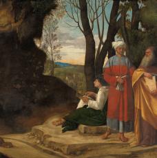 3 hommes en habit dans un paysage