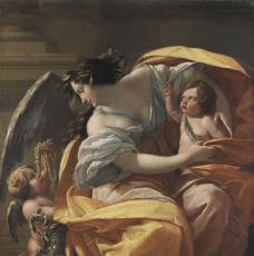 femme ailée avec deux putti