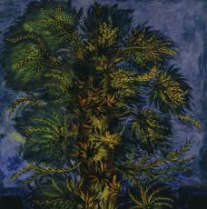arbre sur fond bleu