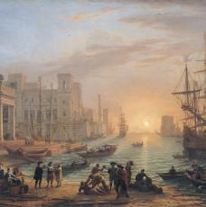 Port de mer au soleil couchant Claude Gellée dit Le Lorrain (1600-1682)