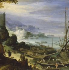 Paysage portuaire dans le Sud, Paul Bril (1554-1626)