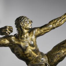 Antoine Bourdelle (1861-1929), Héraklès tue les oiseaux du lac Stymphale (Héraklès archer [détail du buste d’Héraklès]). 1923, sculpture (bronze doré), 248 × 247 × 123 cm. Paris, musée d’Orsay (RF 3174)