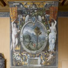 Cheminée peinte de la chambre du connétable Anne de Montmorency