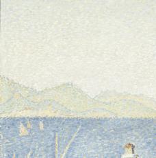 Paul Signac (1863-1935), Femmes au puits (Jeunes Provençales au puits. Décoration pour un panneau dans la pénombre [détail du chemin sur la colline]). 1892, peinture (huile sur toile), 194,5 × 130 cm. Paris, musée d’Orsay (RF 1979 5)