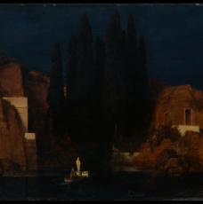 Arnold Böcklin (1827-1901), L’Île des morts (deuxième version). 1880, peinture (huile sur bois), 73,7 × 121,9 cm. États-Unis d’Amérique, New York, The Metropolitan Museum of Art (Reisinger Fund, 1926 [26.90])