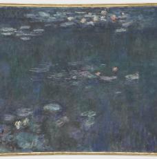 Claude Monet (1840-1926), Les Nymphéas : Reflets verts. Vers 1915-1926, peinture (huile sur toile), 200 × 850 cm. Paris, musée de l’Orangerie