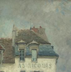 Alfred Sisley (1839-1899), L’Inondation à Port-Marly. Détail de la maison du marchand de vin. 1876, peinture (huile sur toile), 60 × 81 cm. Paris, musée d’Orsay