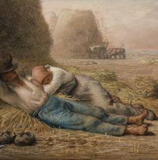 Jean-François Millet (1814-1875), La Méridienne. 1866, peinture (pastel), 29,2 × 41,9 cm. États-Unis d’Amérique, Boston, Museum of Fine Arts (17.1511)