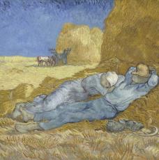 Vincent Van Gogh (1853-1890), La Méridienne ou la Sieste (d’après Millet). Entre 1889 et 1890, peinture (huile sur toile), 73 × 91 cm. Paris, musée d’Orsay (RF 1952-17)