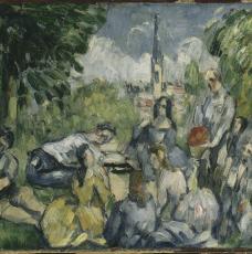 Paul Cézanne (1839-1906), Le Déjeuner sur l’herbe. Entre 1876 et 1877, peinture (huile sur toile), 35 × 21 cm. Paris, musée de l’Orangerie (RF 1963-11)