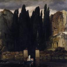 Arnold Böcklin (1827-1901), L’Île des morts V (cinquième version). 1886, peinture (huile sur bois), 80,7 × 150 cm. Allemagne, Leipzig, Museum der bildenden Künste