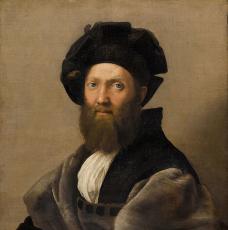 Raffaello Sanzio, dit Raphaël (1483-1520), Portrait de Baldassare Castiglione, écrivain et diplomate (1478-1529). Vers 1514-1515, peinture (huile sur toile), 82 × 67 cm. Paris, musée du Louvre