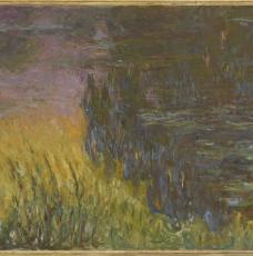 Claude Monet (1840-1926), Les Nymphéas : Soleil couchant. Vers 1915-1926, peinture (huile sur toile), 200 × 600 cm. Paris, musée de l’Orangerie