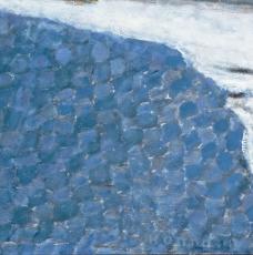 Pierre Bonnard (1867-1947), Nu dans le bain (Nu dans la baignoire ; détail du rectangle bleu). 1936, peinture (huile sur toile), 93 × 147 cm. Paris, musée d’Art moderne de la Ville de Paris