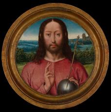 Hans Memling (1435-1494), Salvator Mundi. 1480-1485, peinture (huile sur bois), D. 20,3 cm. États-Unis d’Amérique, New York, The Metropolitan Museum of Art (The Friedsam Collection, Bequest of Michael Friedsam, 1931, 32.100.54)