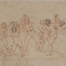 Théodore Géricault (1791-1824), La Traite des nègres. XIXe siècle, dessin (pierre noire et sanguine sur papier brun), 30,6 × 43,7 cm. Paris, École nationale supérieure des beaux-arts (EBA 982)