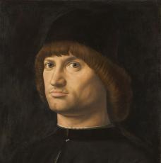 Antonello de Messine (vers 1431-1479), Portrait d’homme, dit Le Condottiere  . 1475, peinture (huile sur bois de peuplier), 36,2 × 30 cm. Paris, musée du Louvre (MI 693)