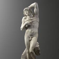 Michelangelo Buonarroti, dit Michel-Ange (1475-1564), Esclave mourant. 1513-1515, sculpture (marbre), 227,7 × 72,4 × 53,5 cm. Paris, musée du Louvre (MR 1590)
