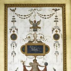 Sous la conduite de Pierre Rousseau (1751-1829), boudoir d’Argent de la reine Marie-Antoinette au château de Fontainebleau. 1785-1786, architecture. Château de Fontainebleau