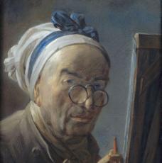 Autoportrait de Chardin à son chevalet - Chardin - pastel - musée du Louvre