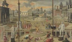 scène dans une Rome imaginaire d'un massacre