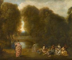 Asseblée dans un parc - Antoine Watteau