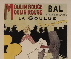 affiche avec un homme maigre et une danseuse