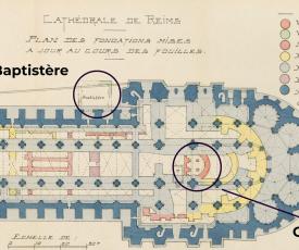 Plan des fondations de la cathédrale de Reims