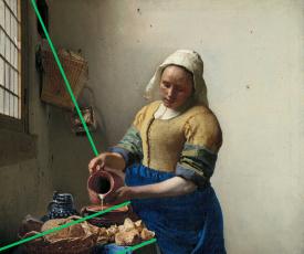 Ce schéma montre les lignes de constructions de l'œuvre 