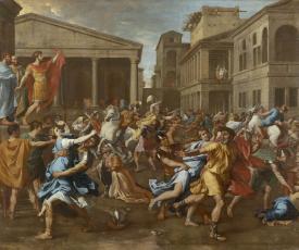 scène antique de chaos, enlèvement des Sabines
