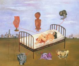 femme sur un lit d'hôpital