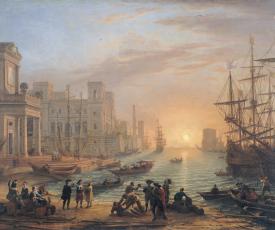 Port de mer au soleil couchant Claude Gellée dit Le Lorrain (1600-1682)
