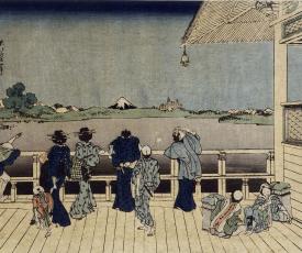  le mont Fuji d’une terrasse - Hokusai