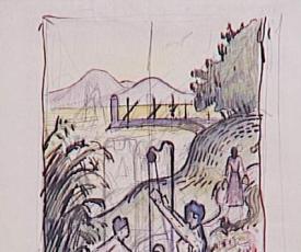 Paul Signac (1863-1935), Femmes au puits (première pensée pour la composition). 1892, dessin (aquarelle, encre noire, mine de plomb), 28,7 × 19,6 cm. Paris, musée d’Orsay, conservé au musée du Louvre (RF 37070 Recto)