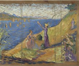Paul Signac (1863-1935), Femmes au puits. Esquisse I. 1892, peinture (huile sur bois), 26,5 × 35 cm. Paris, musée d’Orsay (RF 1979 2)