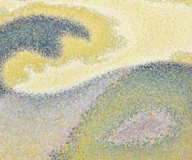 Paul Signac (1863-1935), Femmes au puits (Jeunes Provençales au puits. Décoration pour un panneau dans la pénombre [détail des arabesques au premier plan]). 1892, peinture (huile sur toile), 194,5 × 130 cm. Paris, musée d’Orsay (RF 1979 5)