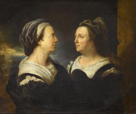 Hyacinthe Rigaud (1659-1743), Madame Rigaud, en deux attitudes différentes (double portrait de la mère de l’artiste). 1695, peinture (huile sur toile), 83 × 103 cm. Paris, musée du Louvre (INV. 7522)
