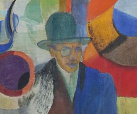 Manège de cochons Partie basse de la composition, personnage masculin Tristan Tzara Robert Delaunay (1885-1941)