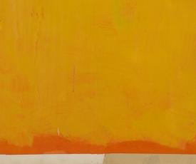 Marcus Rothkowitz dit Mark Rothko (1903-1970), Sans titre (détail de la partie inférieure du rectangle jaune, montrant son contour imprécis). 1969, peinture (acrylique sur papier), 116,7 × 106,2 cm. États-Unis d’Amérique, Chicago, The Art Institute of Chicago (Gift of the Mark Rothko Foundation, 1986.121)