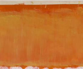 Marcus Rothkowitz dit Mark Rothko (1903-1970), Sans titre (détail de la partie supérieure, montrant l’aspect translucide de la couche picturale). 1969, peinture (acrylique sur papier), 116,7 × 106,2 cm. États-Unis d’Amérique, Chicago, The Art Institute of Chicago (Gift of the Mark Rothko Foundation, 1986.121)
